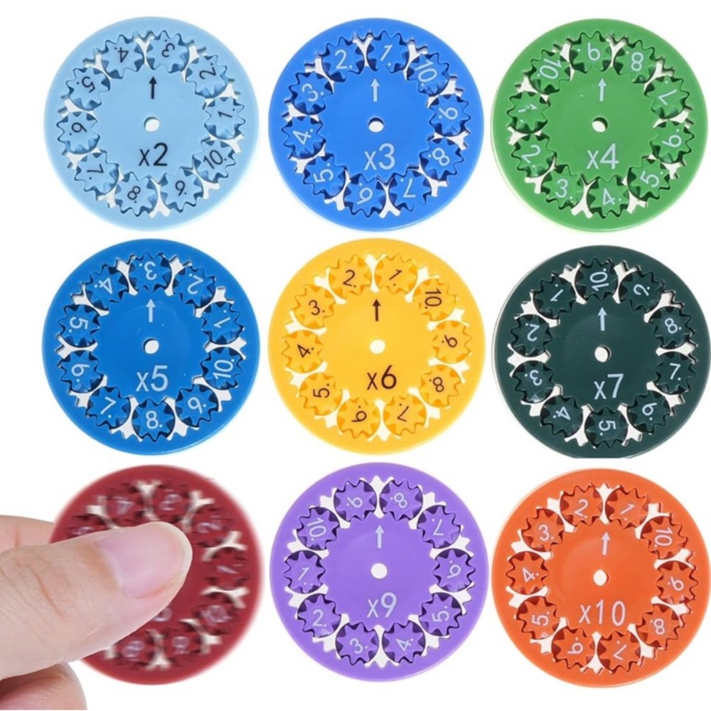 9PCS Math Fidget Spinners, Multiplication Division Learning Tool,Multiplication